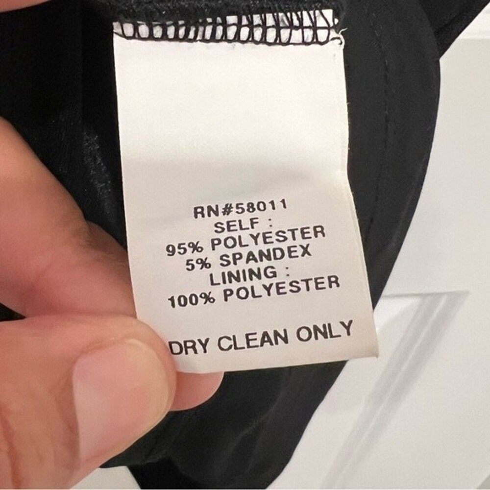 David Meister LBD | Cowl Neck Black Fitted Black Sleeveless Dress Women's Sz. 12 - Picture 9 of 10
